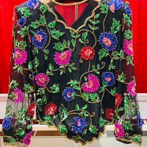 Vintage Laurence Kazar Sequin Blouse